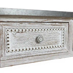 Tavolo Consolle a 3 Cassetti Stile Industriale in Legno Invecchiato e Metallo