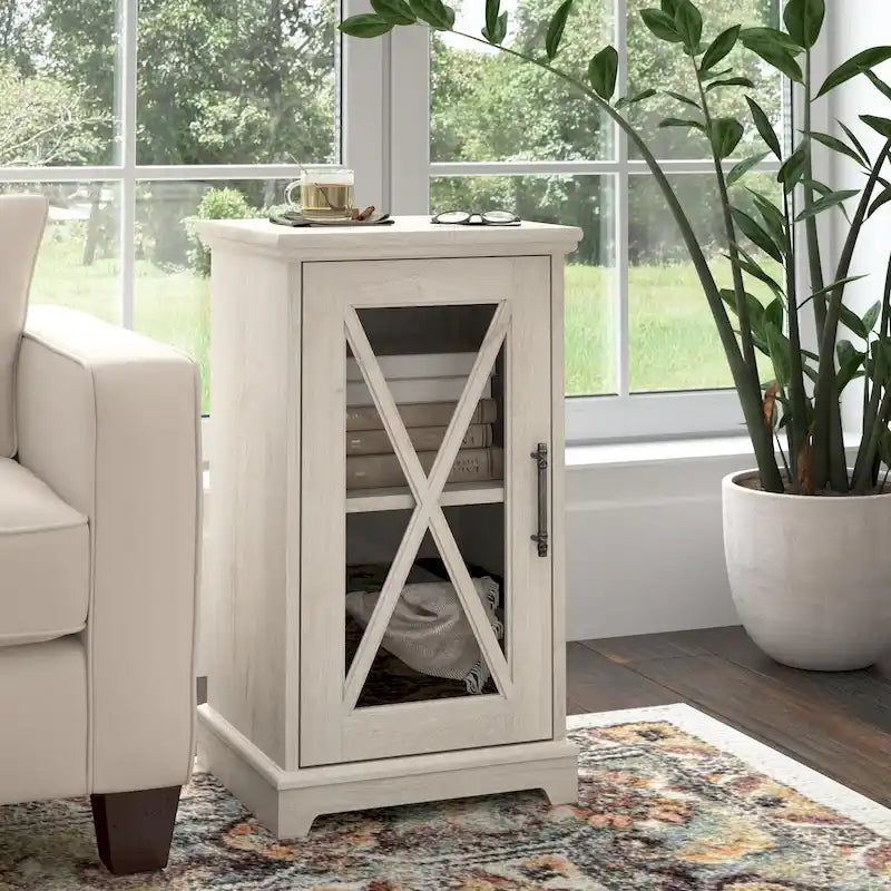 Tavolino Lennox Small Farmhouse con contenitore di Bush Furniture