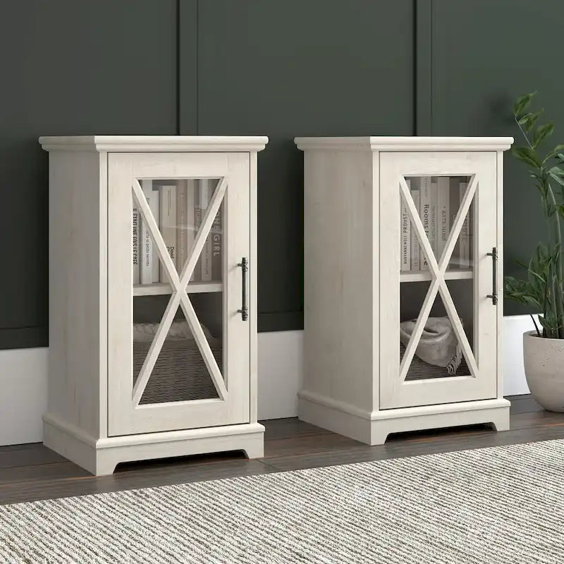 Tavolino Lennox Small Farmhouse con contenitore di Bush Furniture
