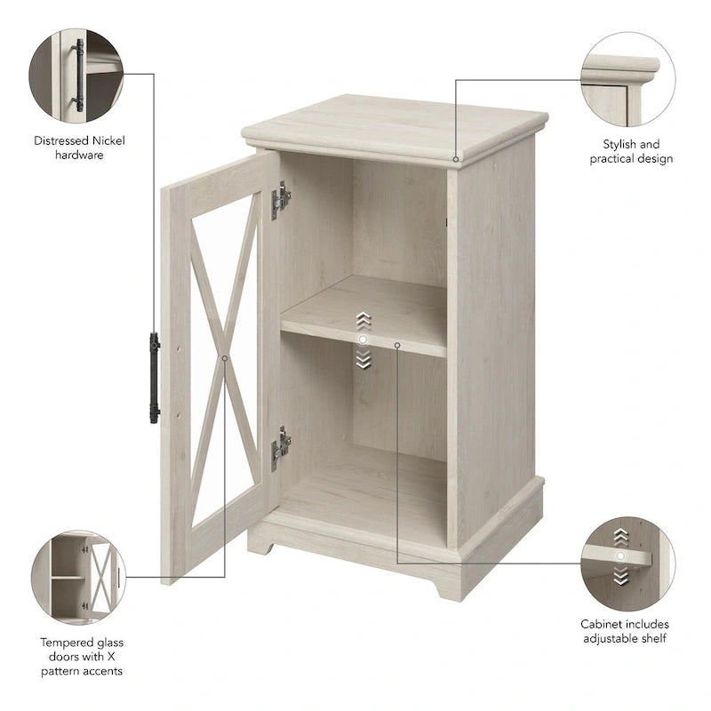Tavolino Lennox Small Farmhouse con contenitore di Bush Furniture