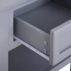 HOMCOM Comodino Tavolino da Salotto con Piano Grigio, Cassetto Contenitore e Ripiano Inferiore