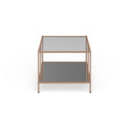 Tavolino da caffè rettangolare SEI Furniture Grant Goldtone con piano in vetro e ripiano inferiore