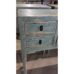 Consolle Artissance con 4 cassetti, 99 cm, color acquamarina anticato