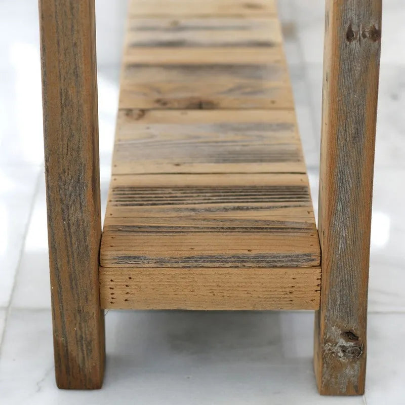 Consolle minimalista in legno naturale non trattato