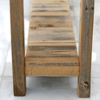 Consolle minimalista in legno naturale non trattato