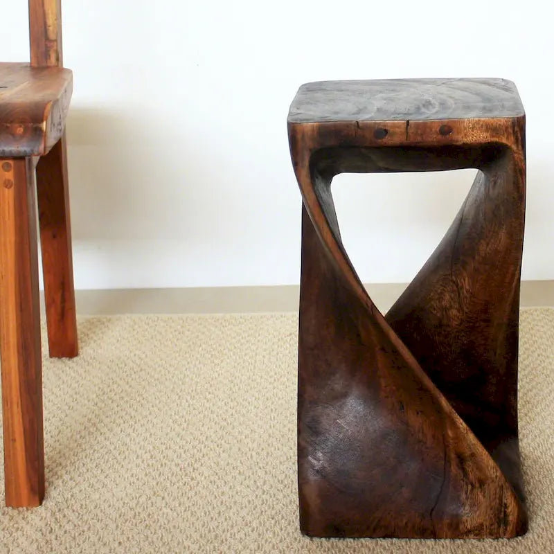 Sgabello Haussmann Original Wood Twist 10 X 10 X 18 pollici, olio color moka - 10 x 10 x 18
