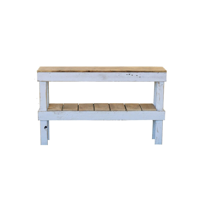 White Combo Double Tier Console