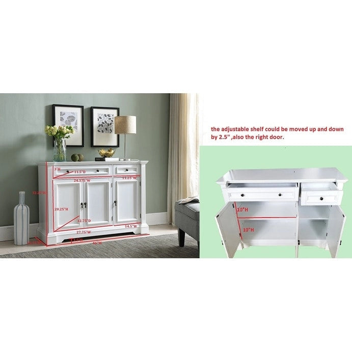 Credenza bianca con buffet a ribalta