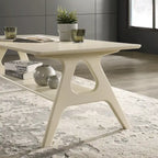 Tavolino da caffè in legno Arona di Roundhill Furniture, stile moderno di metà secolo, con ripiano
