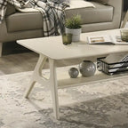 Tavolino da caffè in legno Arona di Roundhill Furniture, stile moderno di metà secolo, con ripiano