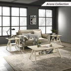 Tavolino da caffè in legno Arona di Roundhill Furniture, stile moderno di metà secolo, con ripiano