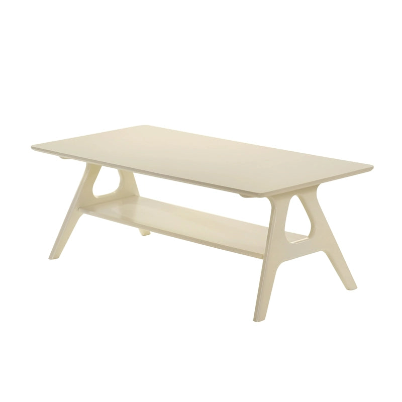 Tavolino da caffè in legno Arona di Roundhill Furniture, stile moderno di metà secolo, con ripiano