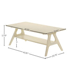 Tavolino da caffè in legno Arona di Roundhill Furniture, stile moderno di metà secolo, con ripiano