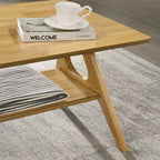 Tavolino da caffè in legno Arona di Roundhill Furniture, stile moderno di metà secolo, con ripiano