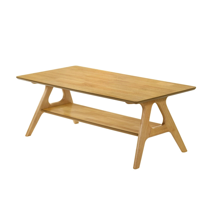 Tavolino da caffè in legno Arona di Roundhill Furniture, stile moderno di metà secolo, con ripiano