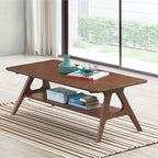 Tavolino da caffè in legno Arona di Roundhill Furniture, stile moderno di metà secolo, con ripiano