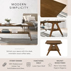 Tavolino da caffè in legno Arona di Roundhill Furniture, stile moderno di metà secolo, con ripiano