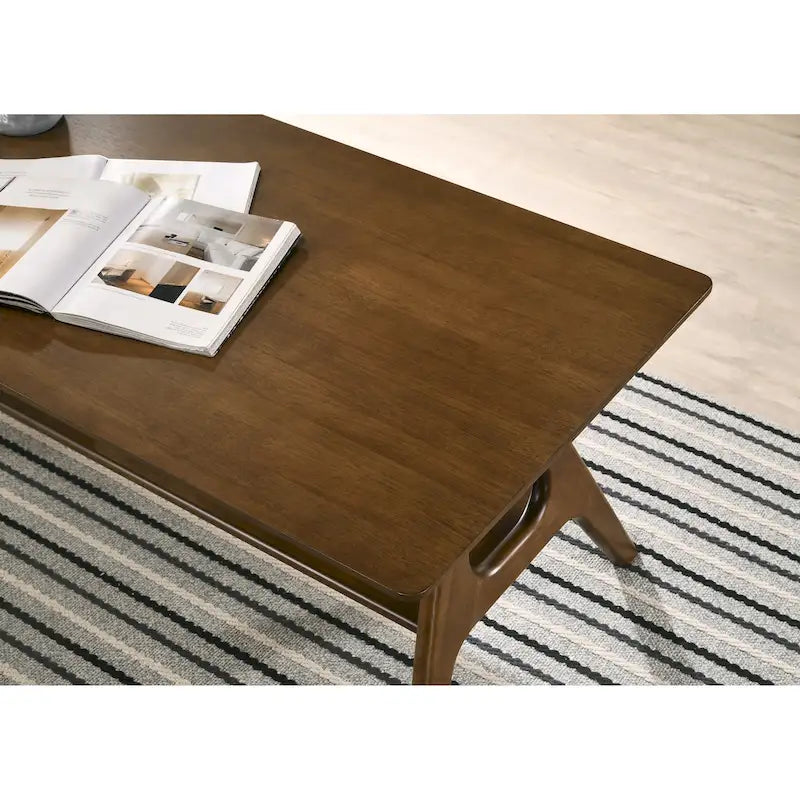 Tavolino da caffè in legno Arona di Roundhill Furniture, stile moderno di metà secolo, con ripiano