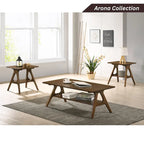 Tavolino da caffè in legno Arona di Roundhill Furniture, stile moderno di metà secolo, con ripiano