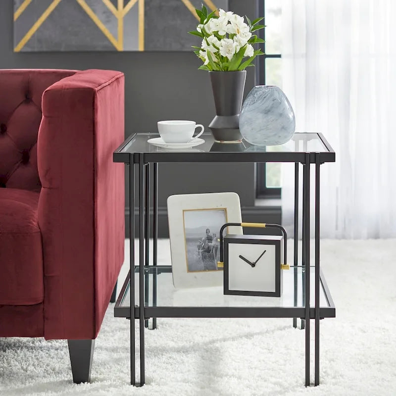 Tavolino con Struttura in Metallo e Vetro Folio Lifestorey