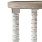 Il tavolino d'appoggio rotondo The Gray Barn Dullahan Road con contenitore, bianco anticato e legno naturale