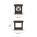 Homestyles Carpenter Brown Solid Acacia Wood End Table