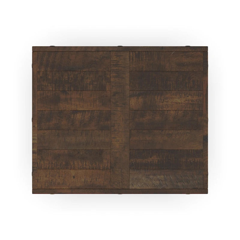 Homestyles Carpenter Brown Solid Acacia Wood End Table