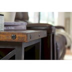 Homestyles Carpenter Brown Solid Acacia Wood End Table