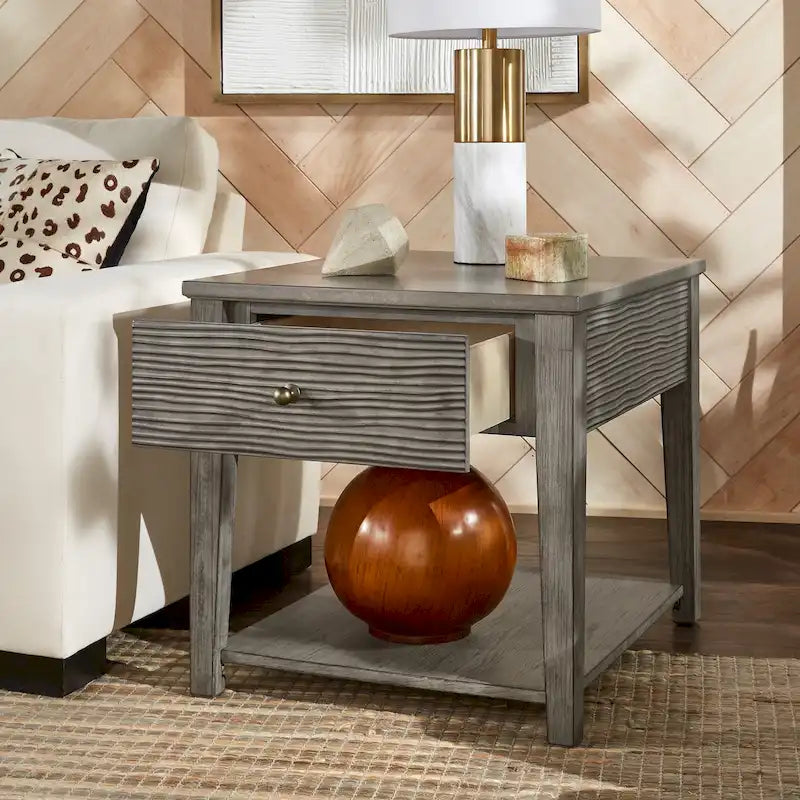 Tavolino con ripiano Coober Antique Grey Finish Grigio Cemento Fibra di iNSPIRE Q Modern