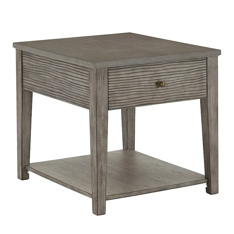Tavolino con ripiano Coober Antique Grey Finish Grigio Cemento Fibra di iNSPIRE Q Modern