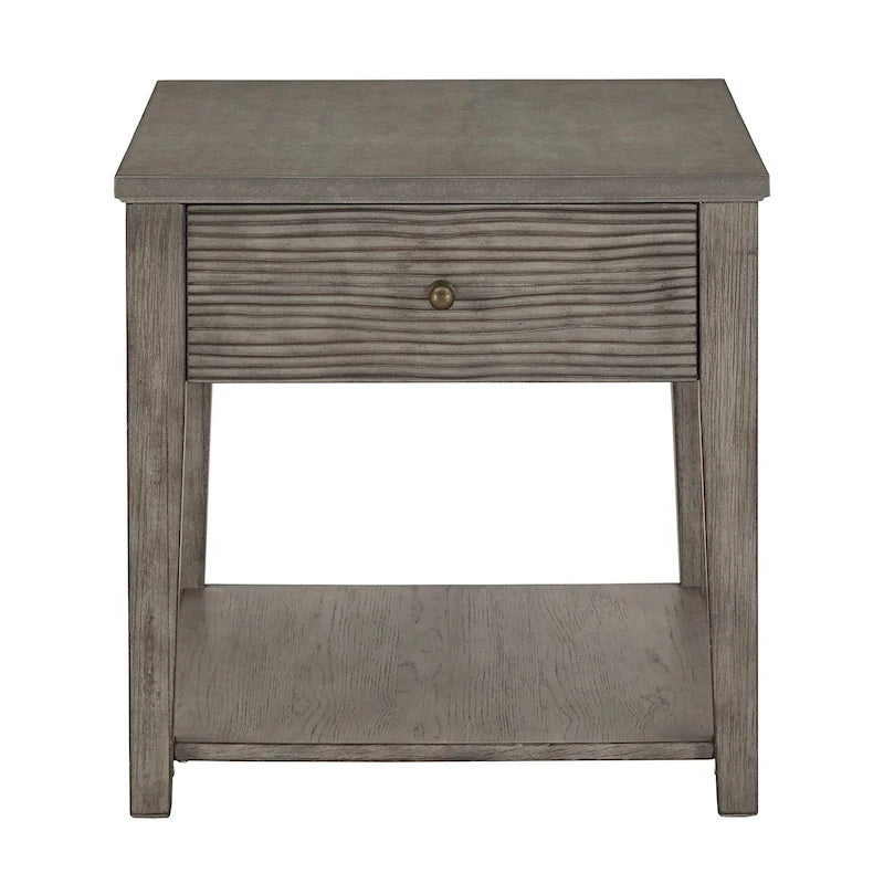Tavolino con ripiano Coober Antique Grey Finish Grigio Cemento Fibra di iNSPIRE Q Modern