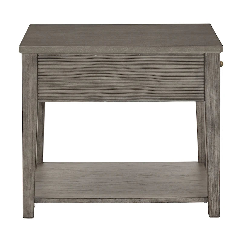 Tavolino con ripiano Coober Antique Grey Finish Grigio Cemento Fibra di iNSPIRE Q Modern