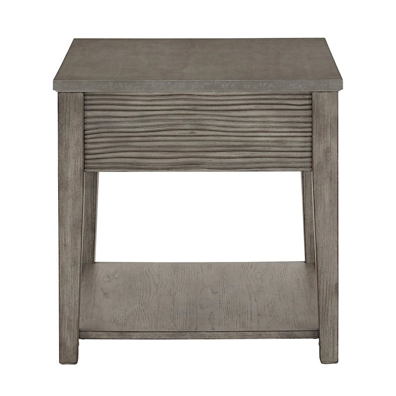 Tavolino con ripiano Coober Antique Grey Finish Grigio Cemento Fibra di iNSPIRE Q Modern