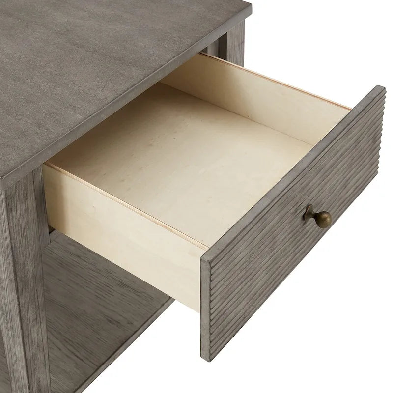 Tavolino con ripiano Coober Antique Grey Finish Grigio Cemento Fibra di iNSPIRE Q Modern