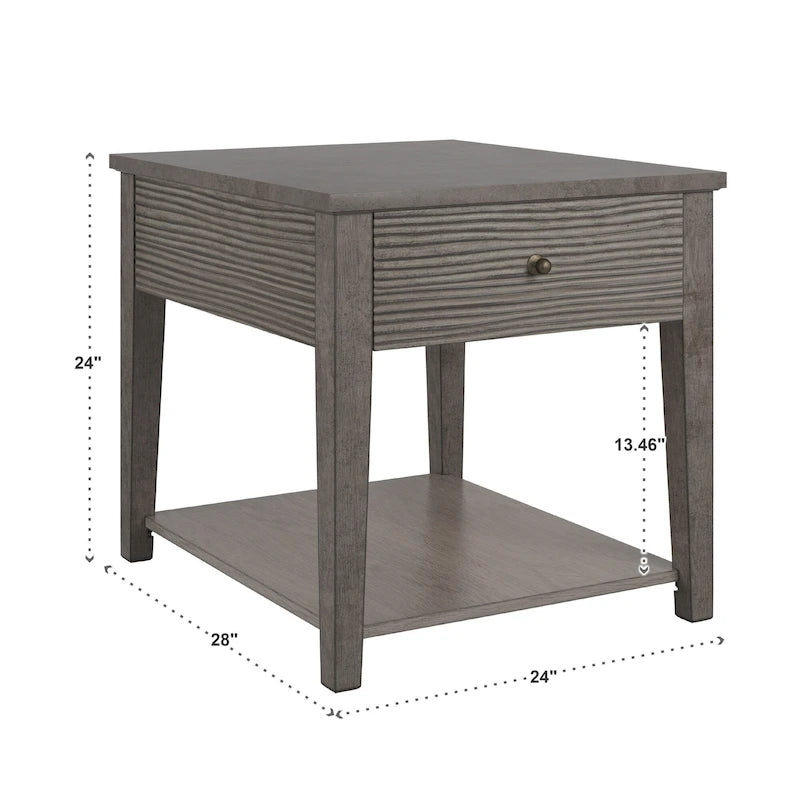 Tavolino con ripiano Coober Antique Grey Finish Grigio Cemento Fibra di iNSPIRE Q Modern