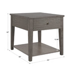 Tavolino con ripiano Coober Antique Grey Finish Grigio Cemento Fibra di iNSPIRE Q Modern