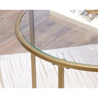 Int Lux Side Table Round Satin Gold