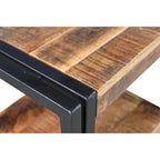Tavolino da salotto artigianale in legno di recupero (India) - 24 x 16 x 20