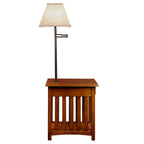 Tavolino a lampada "Mission" in legno massello Leick Home