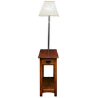 Tavolino a lampada "Mission" in legno massello Leick Home