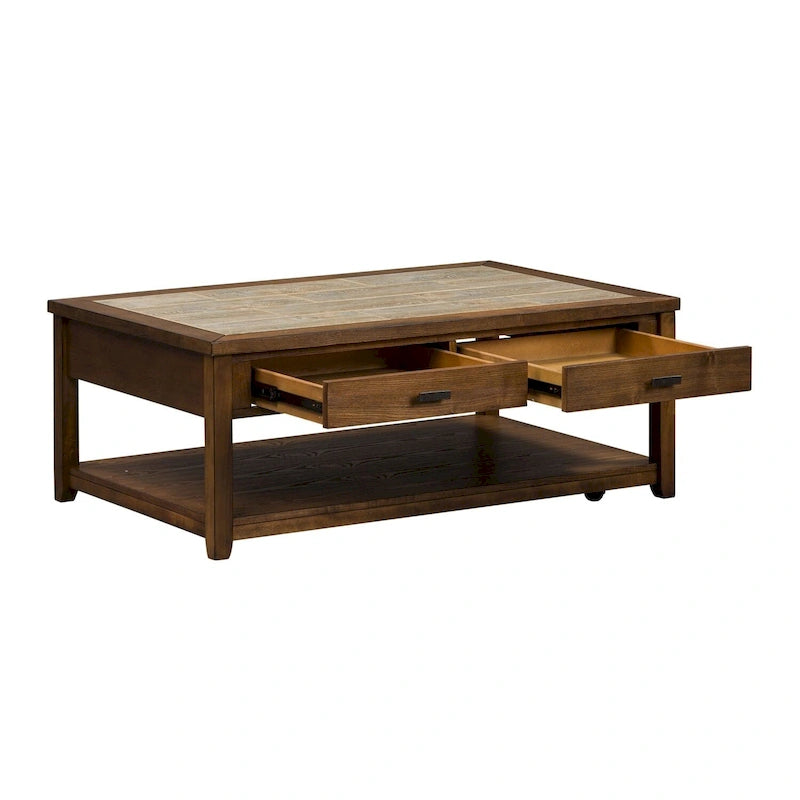 Set da 3 Pezzi Mesa Valley Tobacco (1 Tavolino da Caffè, 2 Tavolini Laterali)