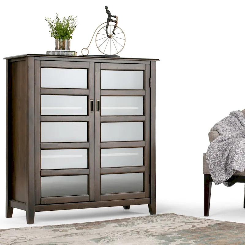 WYNDENHALL Portland Mobiletto contenitore di medie dimensioni, transizionale, in LEGNO MASSELLO, larghezza 40 pollici, colore marrone mogano - 40w x 16.9d x 44h