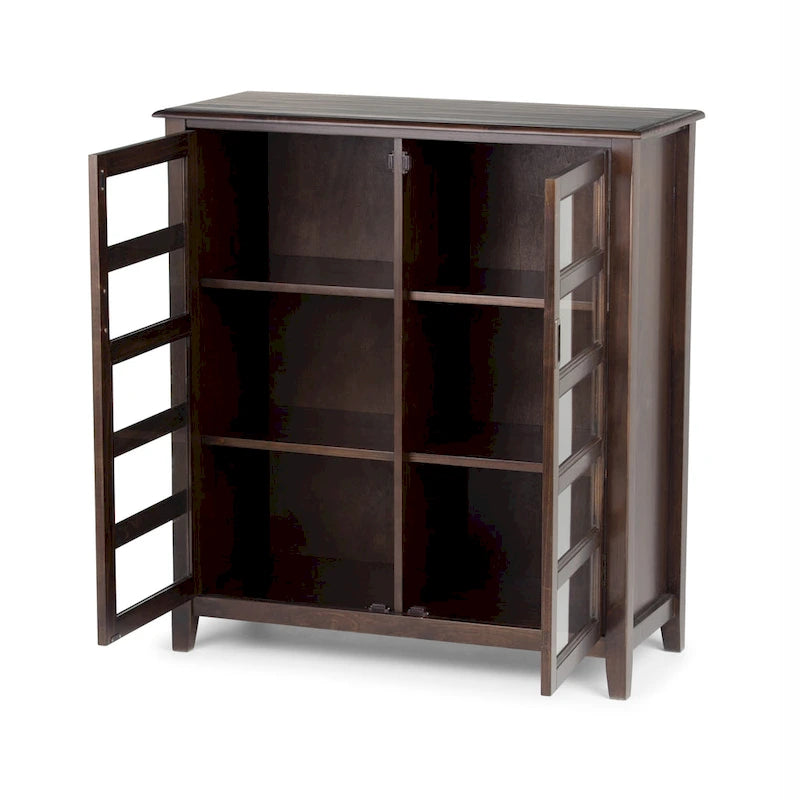 WYNDENHALL Portland Mobiletto contenitore di medie dimensioni, transizionale, in LEGNO MASSELLO, larghezza 40 pollici, colore marrone mogano - 40w x 16.9d x 44h