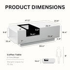 Tavolino da caffè contemporaneo bianco a 3 ripiani Zace da 47 pollici di Furniture of America