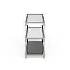 Tavolo da divano Fald contemporaneo cromato 120 cm in vetro a 2 ripiani di Furniture of America
