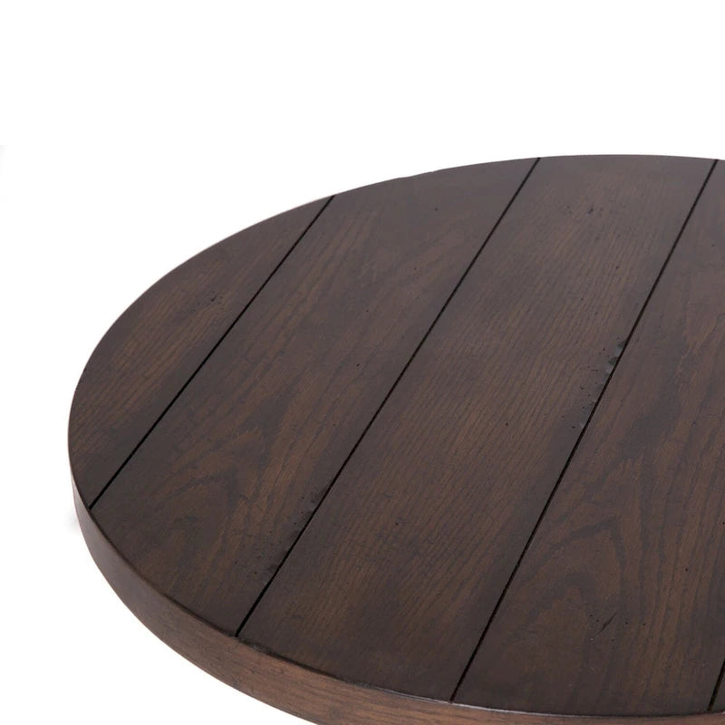 Tavolino rotondo Sedona Kona Brown con piano in rovere massiccio