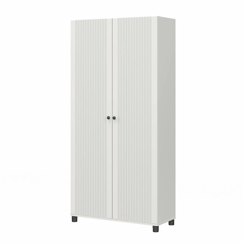 Avenue Greene Baldwin Armoire de rangement à 2 portes cannelées, largeur 36 po, blanc