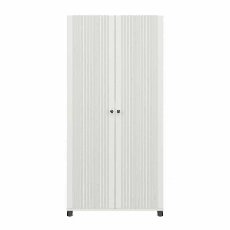 Avenue Greene Baldwin Armoire de rangement à 2 portes cannelées, largeur 36 po, blanc