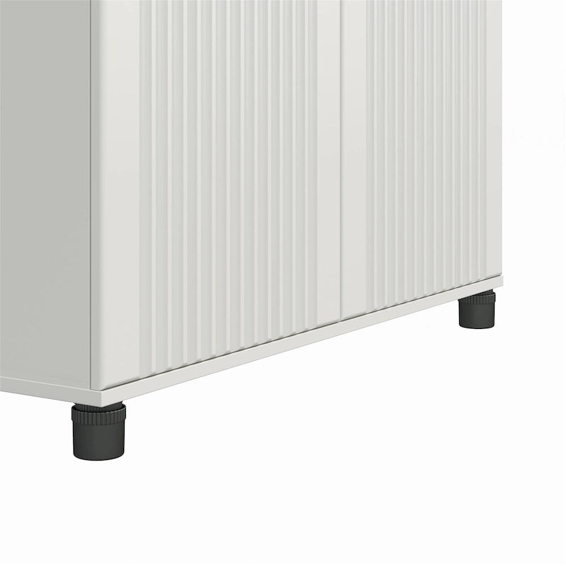 Avenue Greene Baldwin Armoire de rangement à 2 portes cannelées, largeur 36 po, blanc