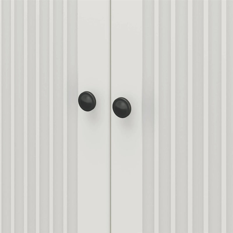 Avenue Greene Baldwin Armoire de rangement à 2 portes cannelées, largeur 36 po, blanc